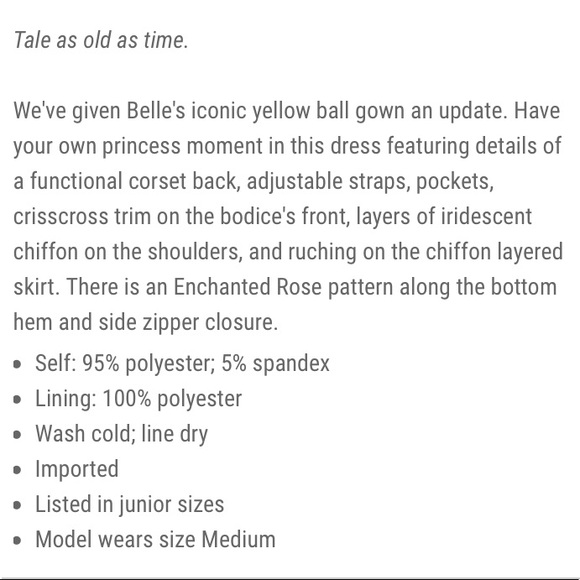 DISNEY HOT TOPIC Beauty & the Beast BELLE DRESS! - Picture 4 of 5